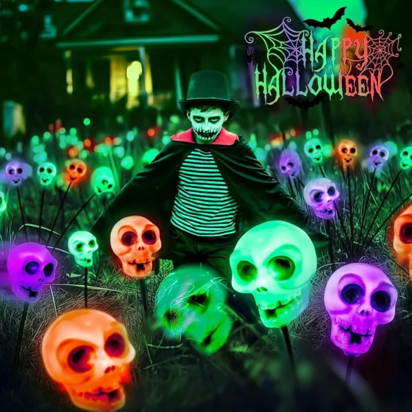 Halloween Swaying Skull Solar Firefly Light 6/12LED