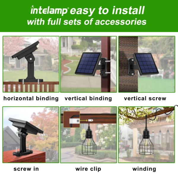 INTELAMP Waterproof Outdoor Solar Pendant Light - Image 6