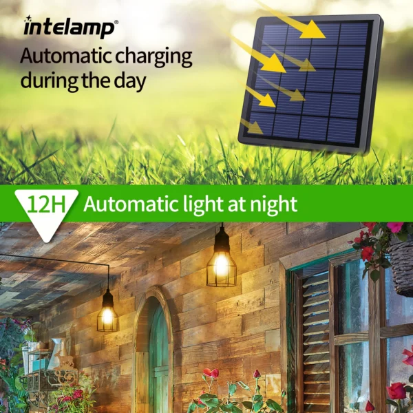 INTELAMP Waterproof Outdoor Solar Pendant Light - Image 4