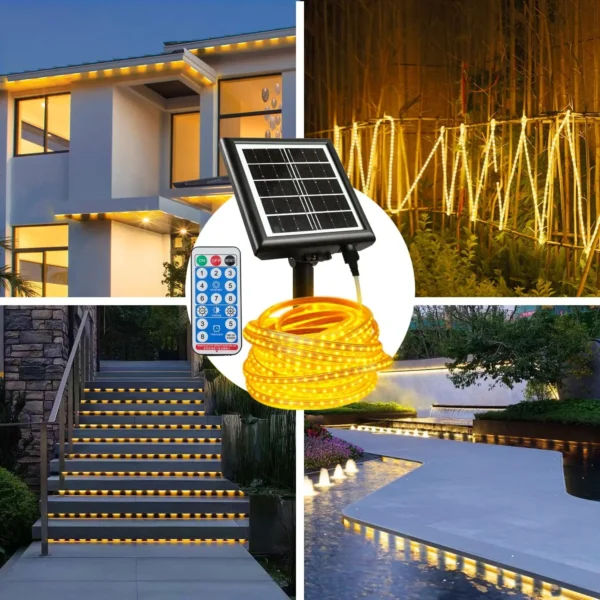 IP68 Solar Waterproof LED Strip Lights - Remote Control - Image 2
