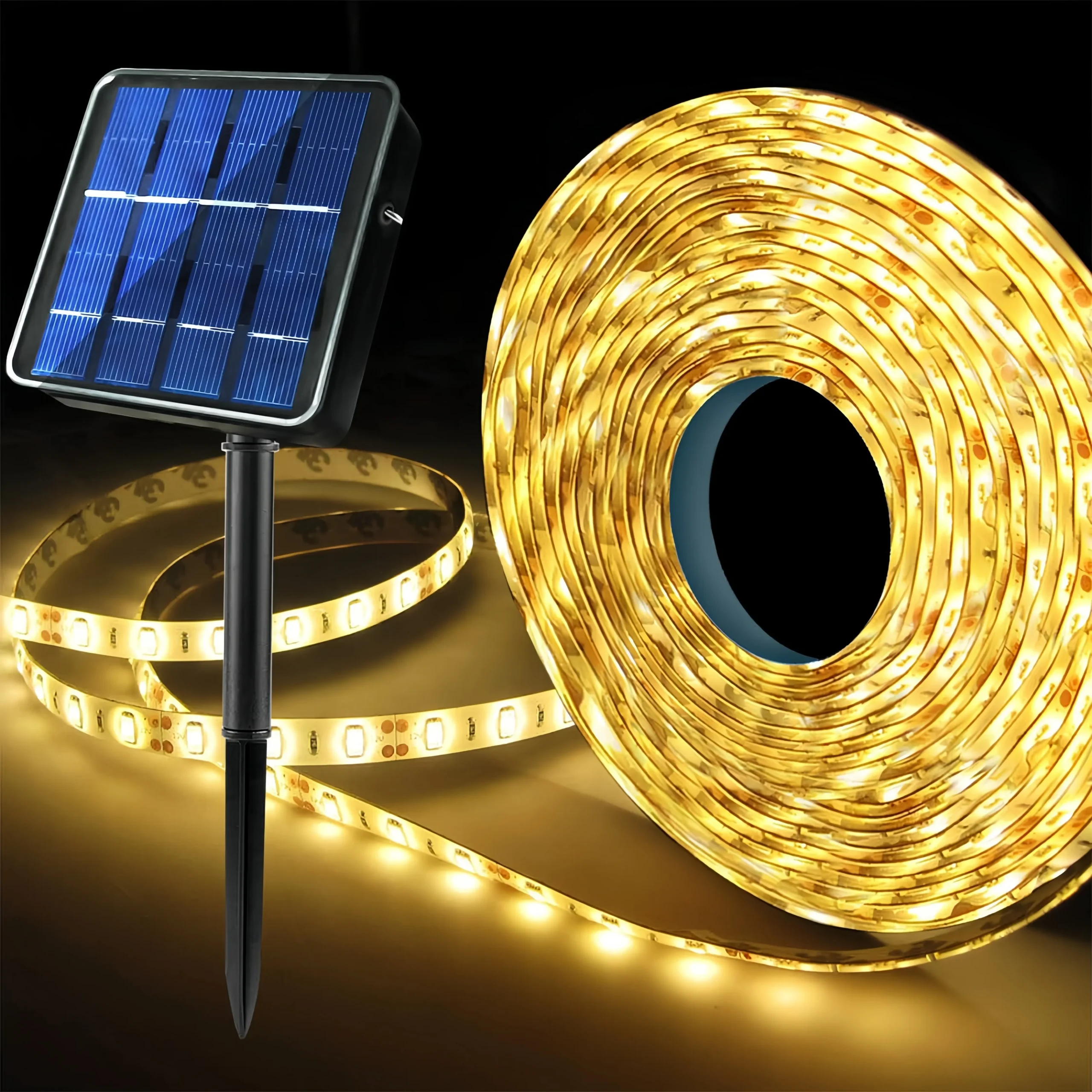Outdoor Solar Strip Light - 150 LEDs, 8 Modes, 16.4ft, Waterproof