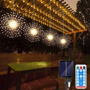 Solar Fireworks Lights - 480LED Waterproof Copper Wire String Light