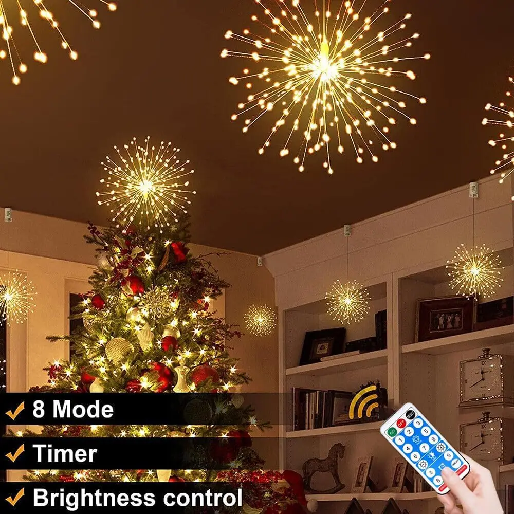 Solar Fireworks Lights - 480LED Waterproof Copper Wire String Light - Image 2