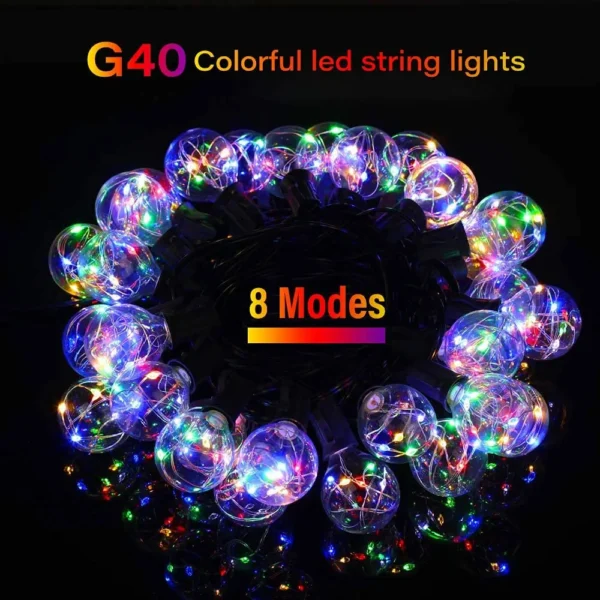 Solar G40 Outdoor Fairy Lights - Waterproof Connectable Decor - Image 4