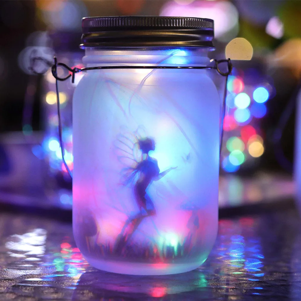 Solar Lantern Fairy Lights - Portable Glass Mason Jar Lamp - Image 6