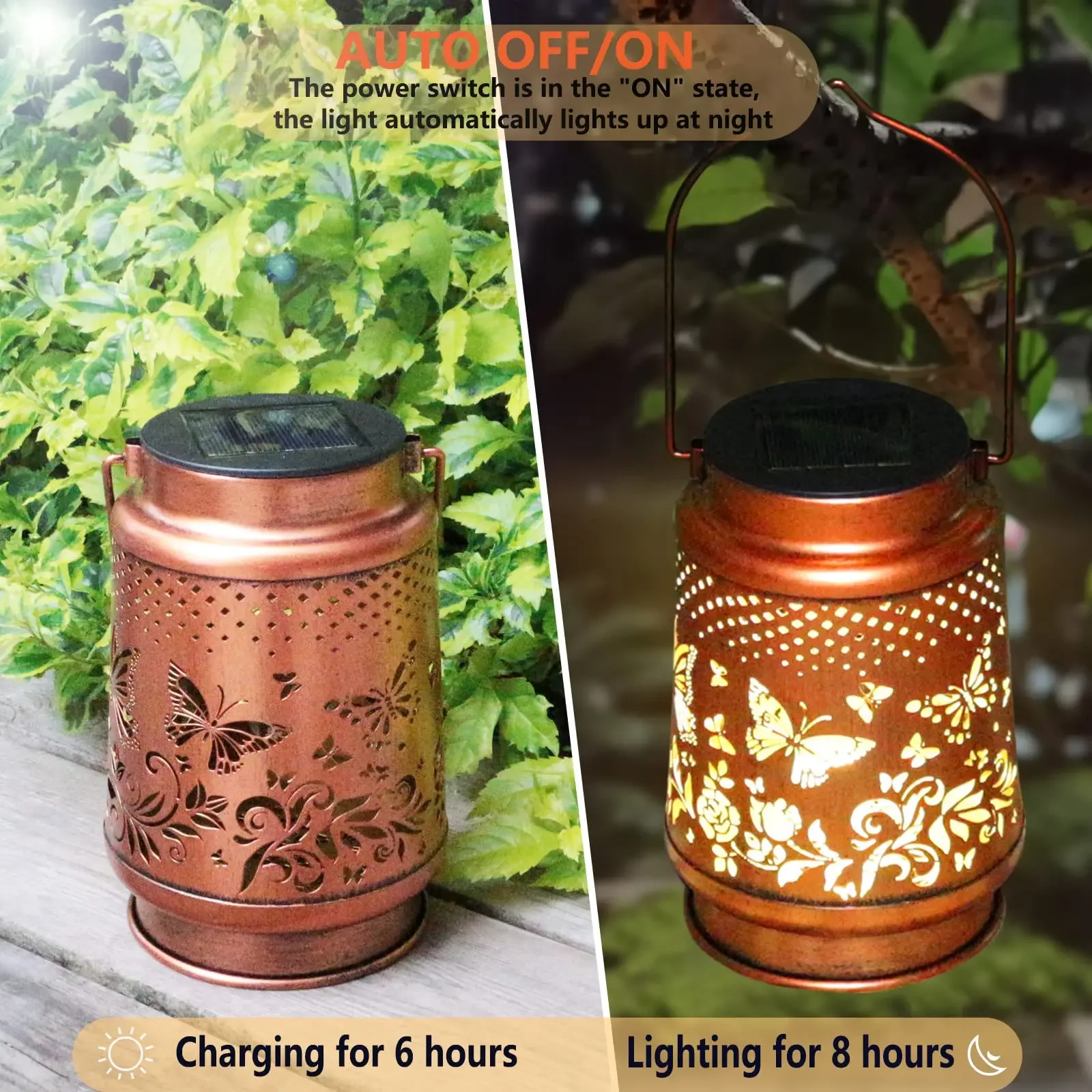 Butterfly Hanging Solar Lantern - Solar Outdoor Decor Light - Image 4