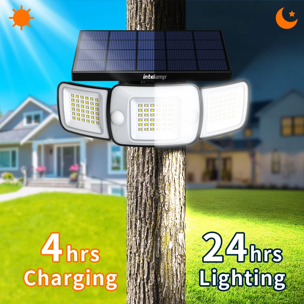 Solar Motion Sensor Lamp - 3 Modes LED Outdoor Wall Light - Image 4