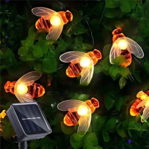 Solar String Light 20 LED Cute Bee Fairy Light for Outdoor Decor