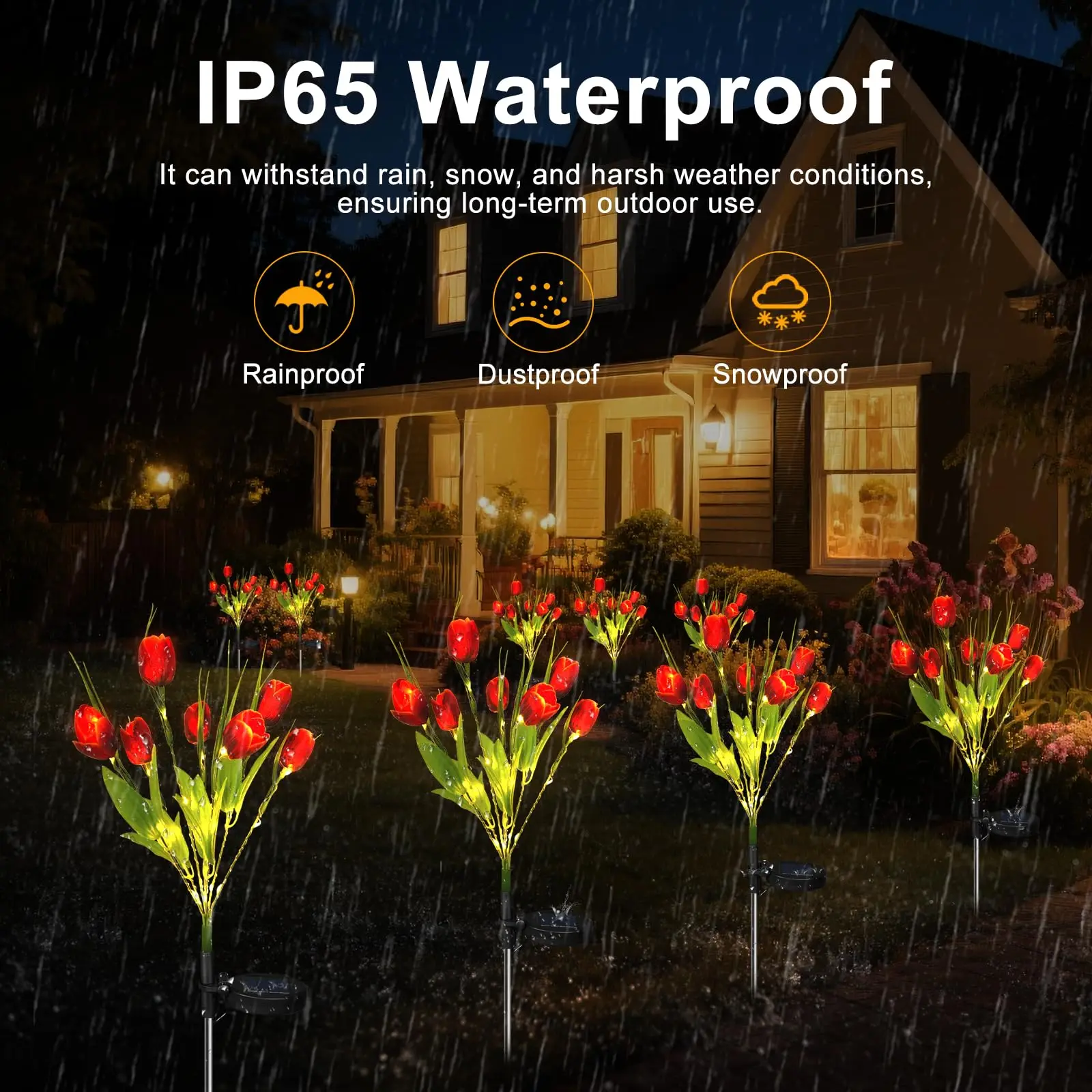 Solar Tulip Light 2 Pack - Waterproof LED Garden Stake Light - Image 5