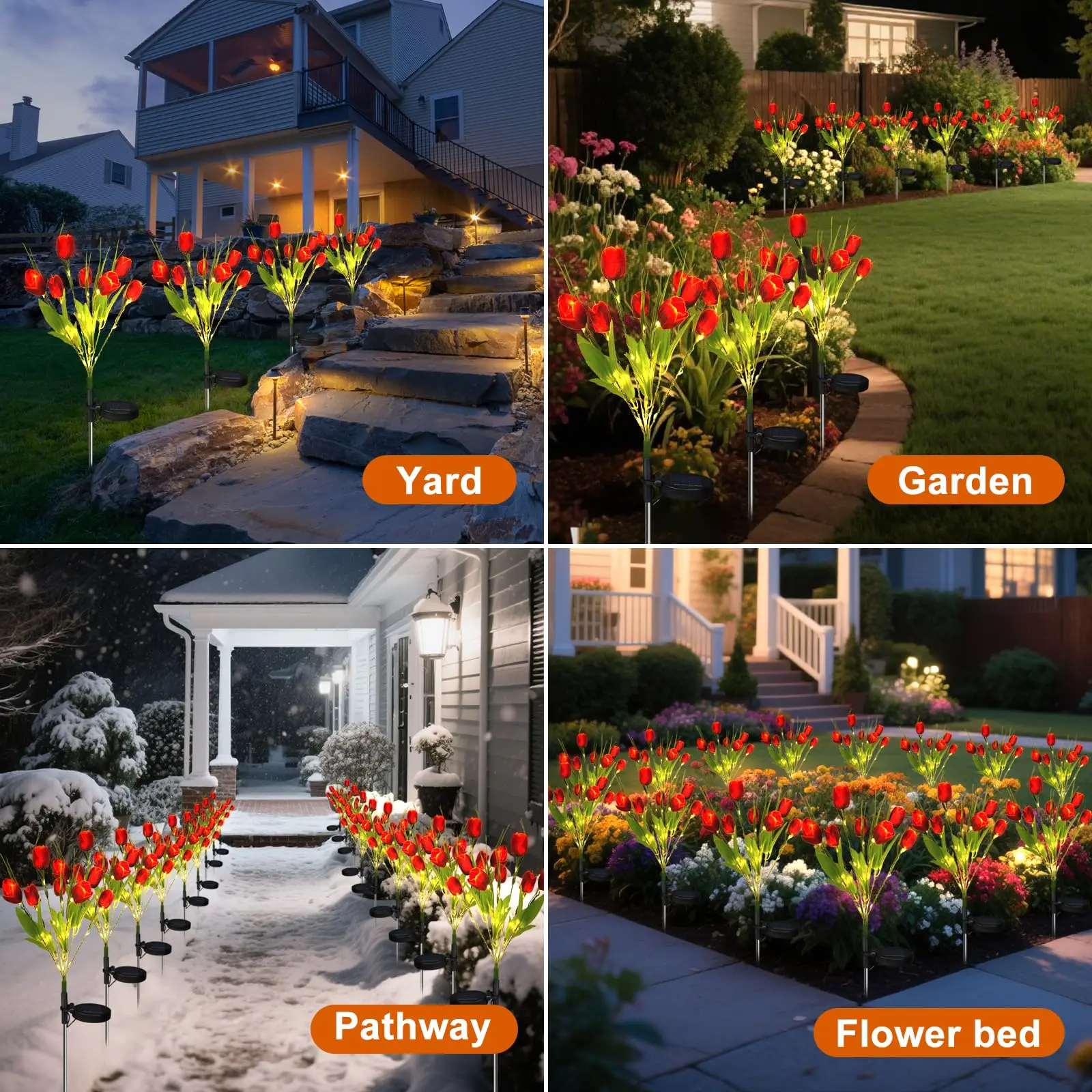 Solar Tulip Light 2 Pack - Waterproof LED Garden Stake Light - Image 6