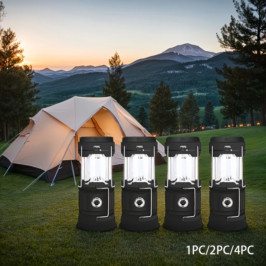 USB Rechargeable Solar LED Camping Lantern - Portable & Collapsible - Image 2