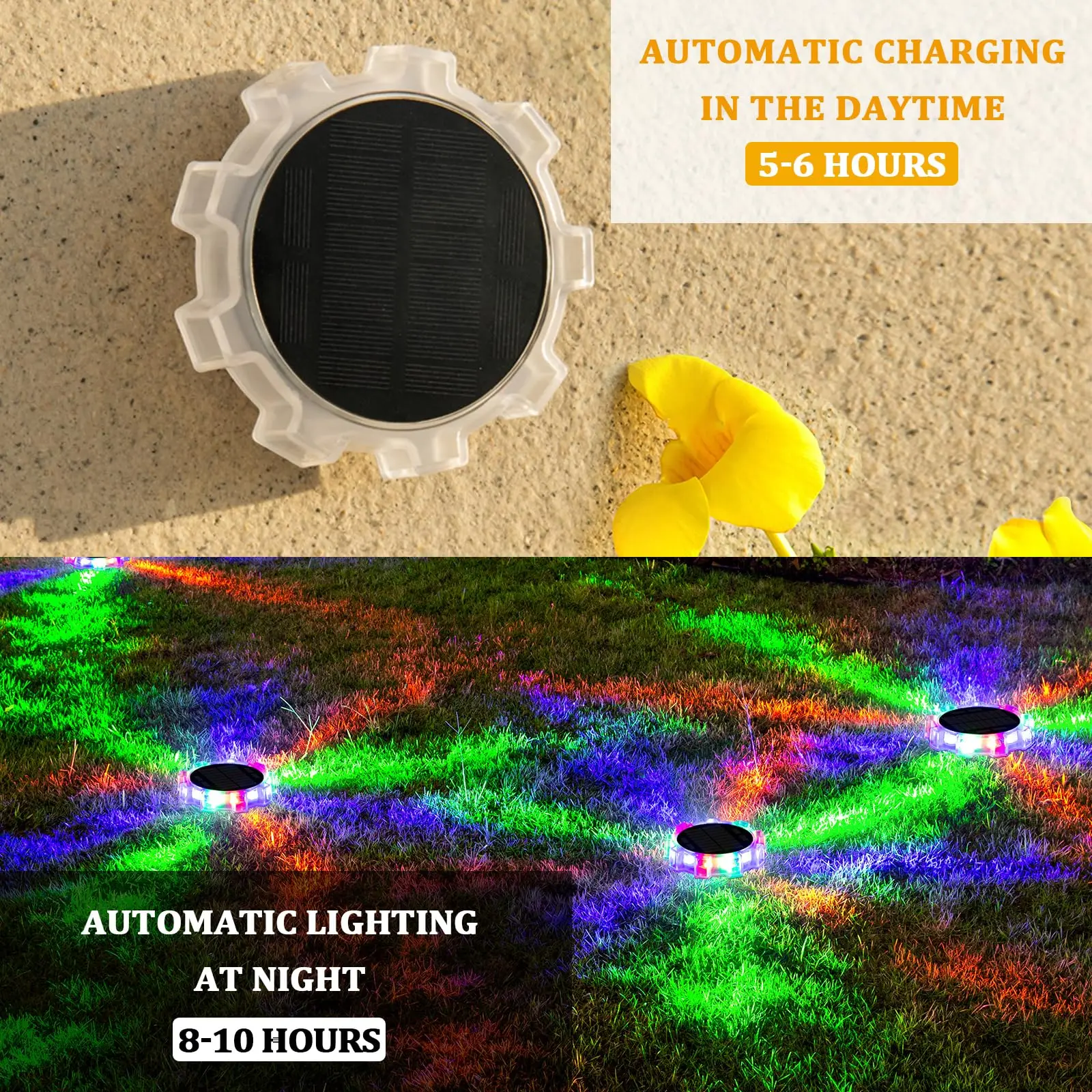 Waterproof Solar RGB Ground Lights for Yard and Garden - Image 3