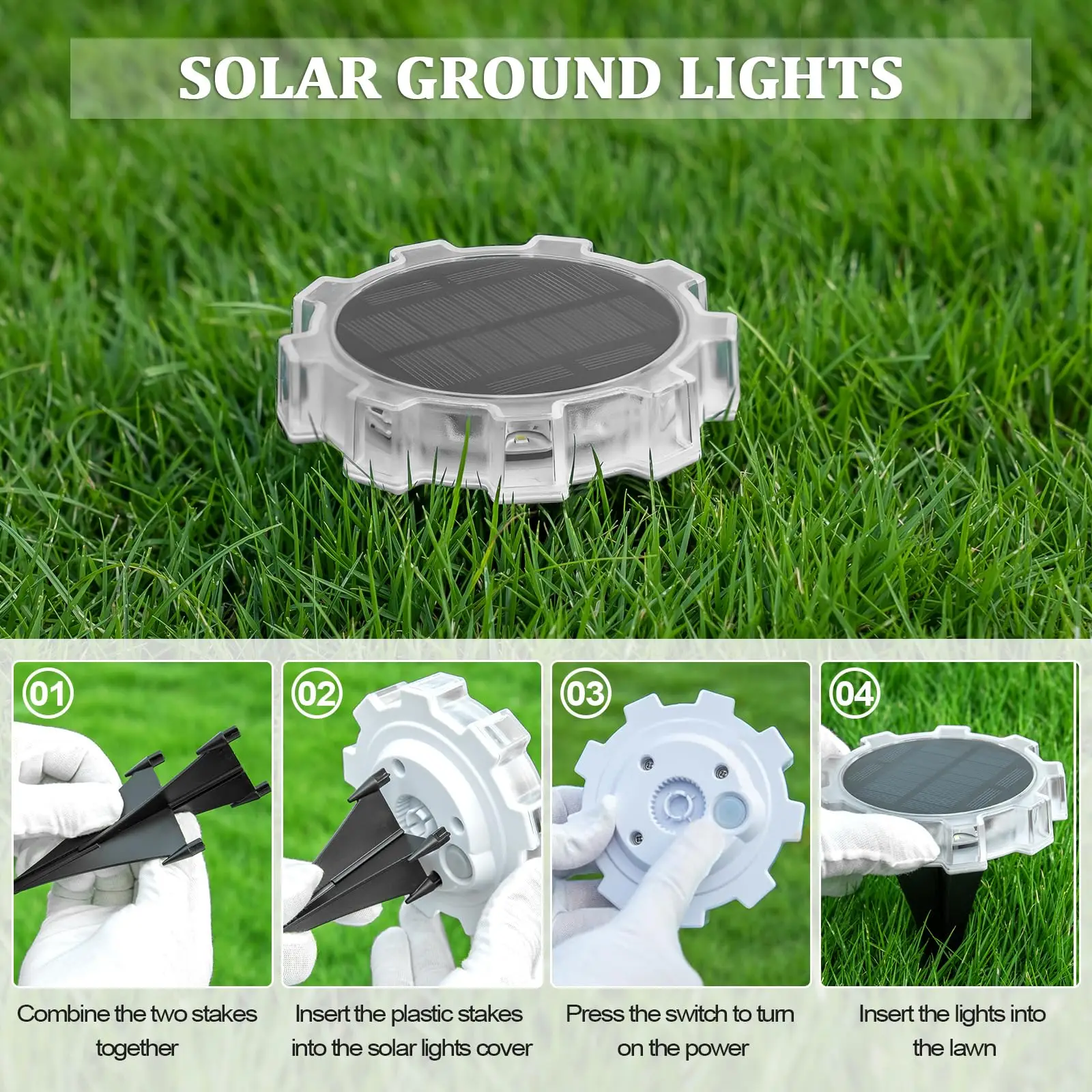 Waterproof Solar RGB Ground Lights for Yard and Garden - Image 5