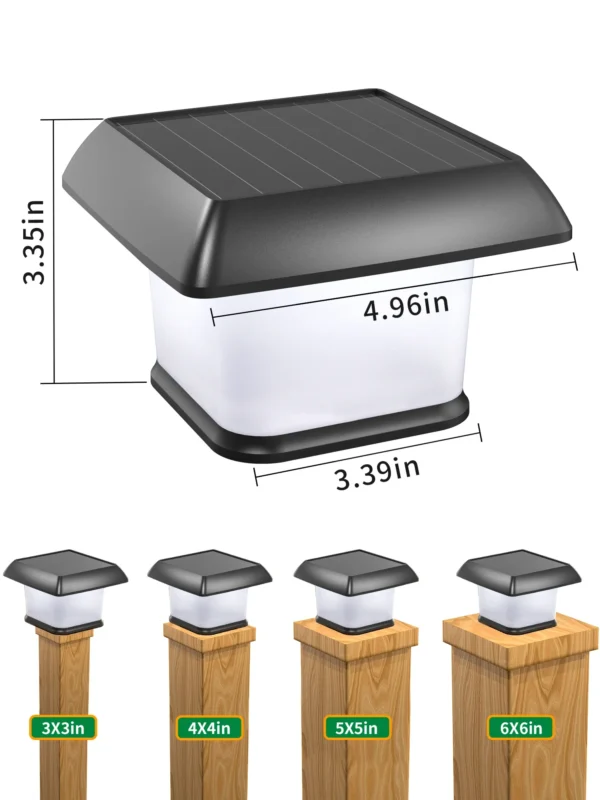 intelamp Outdoor Solar Post Light with Remote Control - Image 3