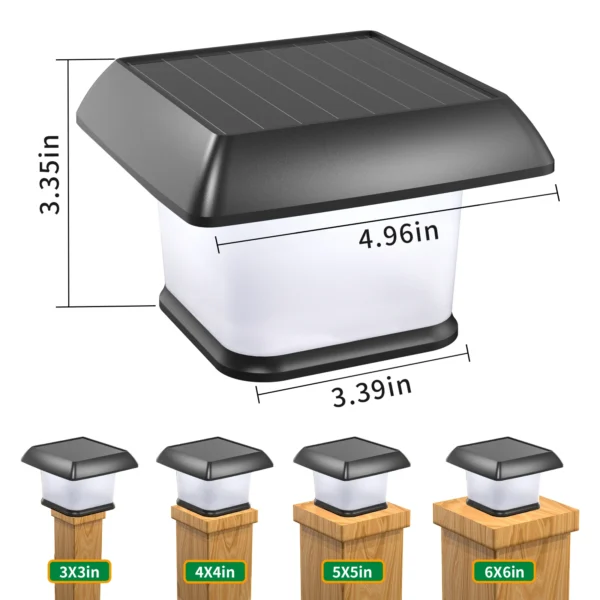 Adjustable Solar Post Cap Lights - Waterproof Outdoor Lanterns - Image 5
