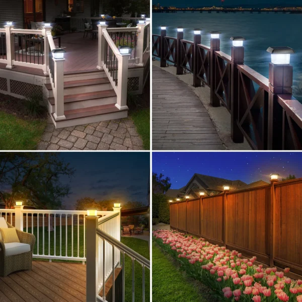 Adjustable Solar Post Cap Lights - Waterproof Outdoor Lanterns - Image 6