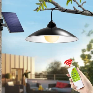Garden Patio Solar Pendant Lights - Remote Control & Waterproof