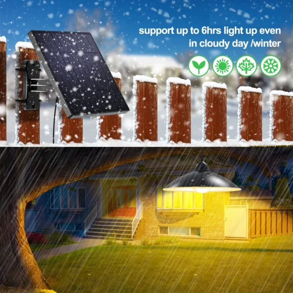 Garden Patio Solar Pendant Lights - Remote Control & Waterproof - Image 3