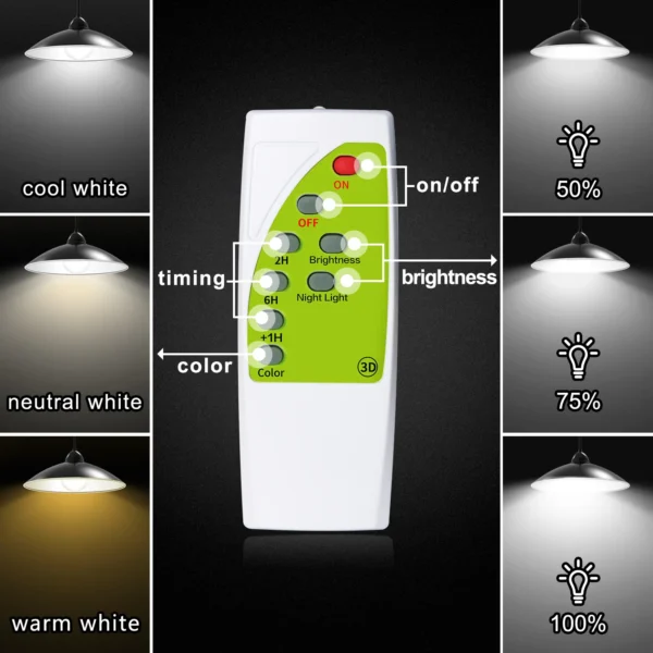 Garden Patio Solar Pendant Lights - Remote Control & Waterproof - Image 4