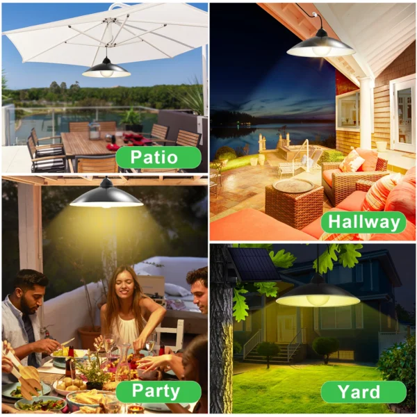 Garden Patio Solar Pendant Lights - Remote Control & Waterproof - Image 6