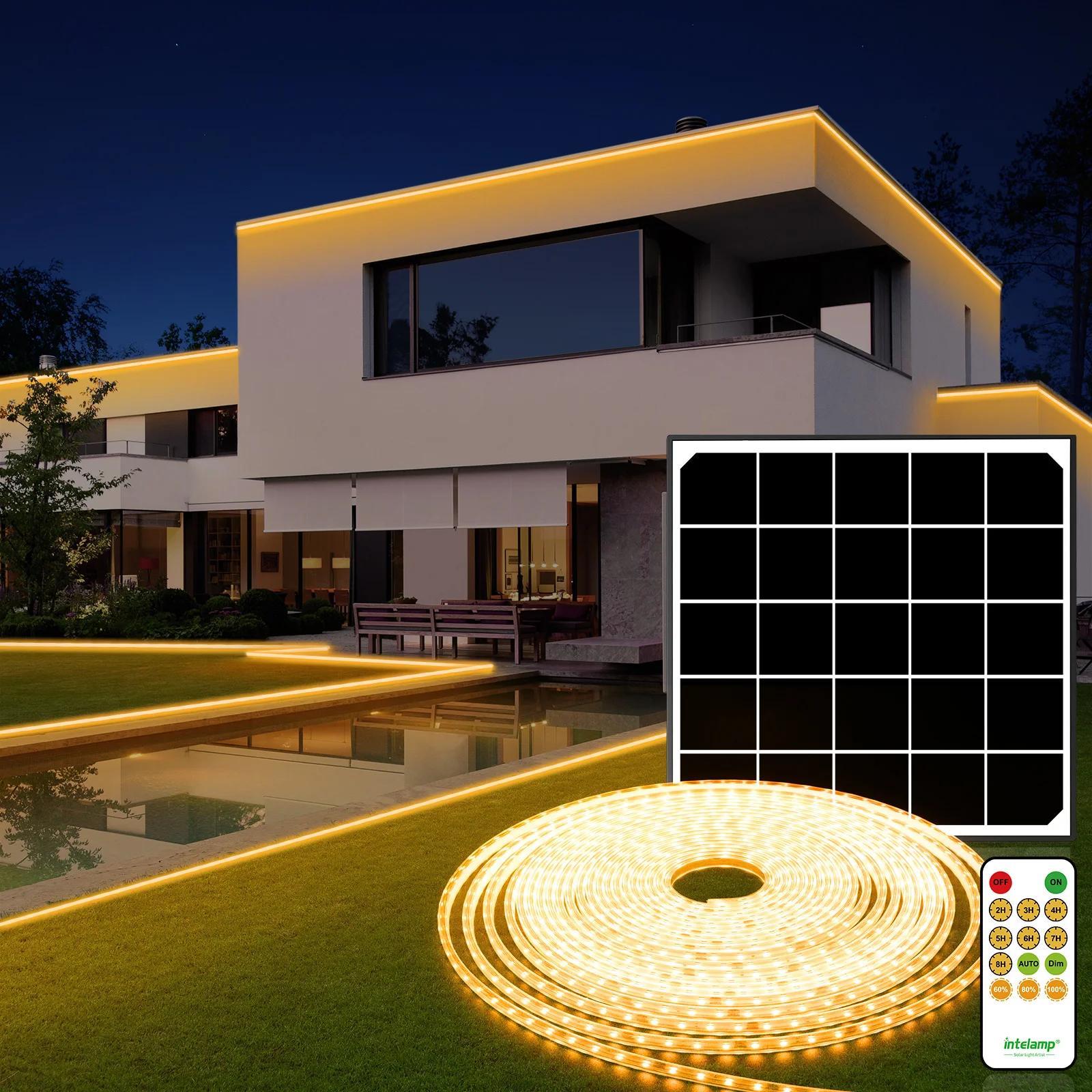Waterproof Solar Strip Light - 800 LED Solar Lamp, 10 Meter Brightness