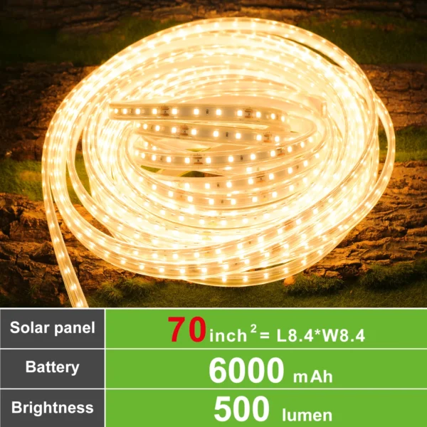 Outdoor Solar Strip Lights 32.8FT 800 LED Waterproof Garden Lights - Image 3