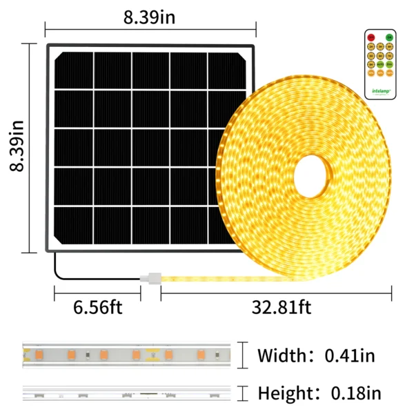 Outdoor Solar Strip Lights 32.8FT 800 LED Waterproof Garden Lights - Image 5