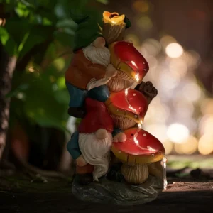 Outdoor Garden Solar Dwarf Statue Light, Solar Light Gnome Outdoor Garden Statue, Elf dwarf pouring water resin statue light, fo