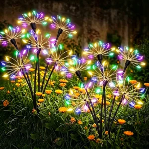 Solar Patio Lamp with Waterproof Firework Sway Lights for Outdoor Decor